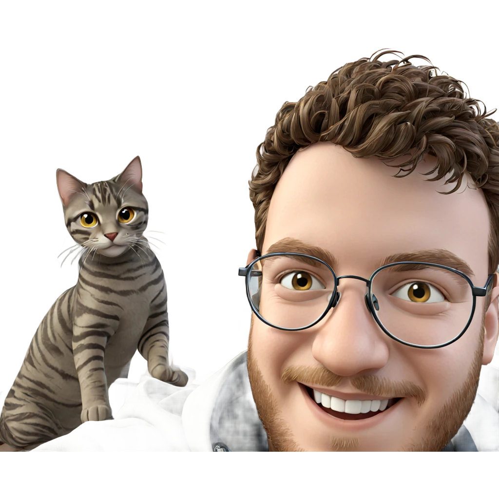 smiling boy with glasses indoors emoji