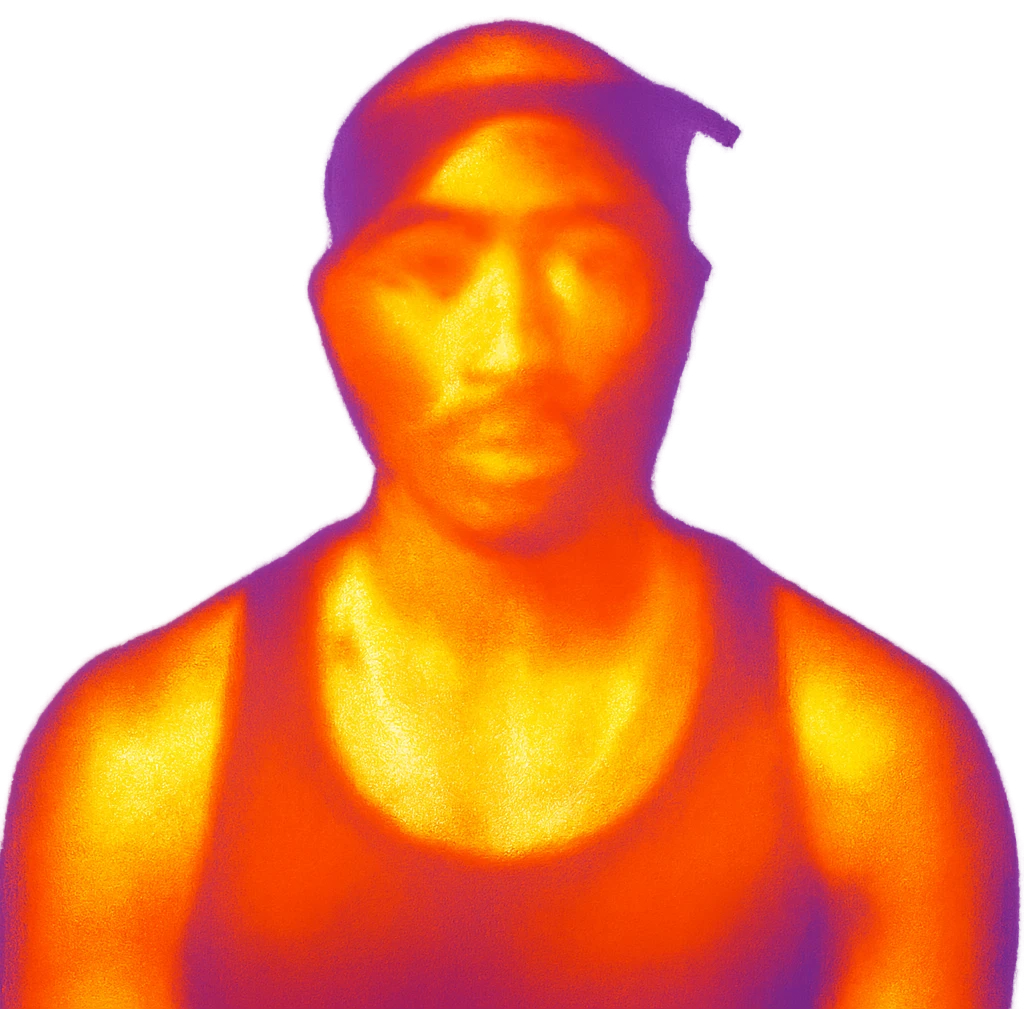 2Pac rapper with a serious expression emoji