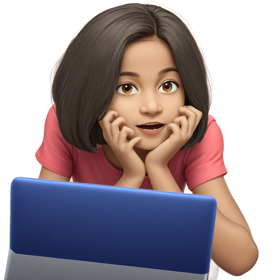 girl using laptop at desk emoji