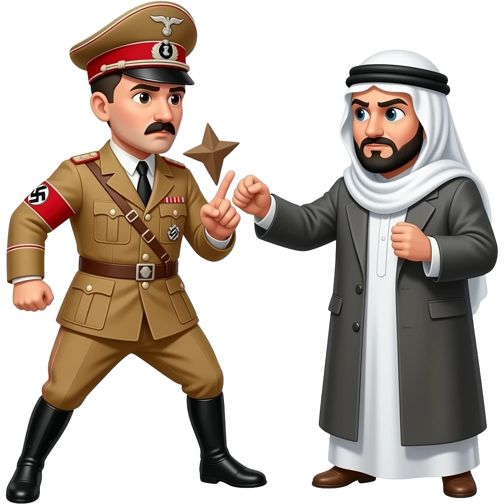 Hitler avec son uniforme nazi qui frappe des arabes emoji
