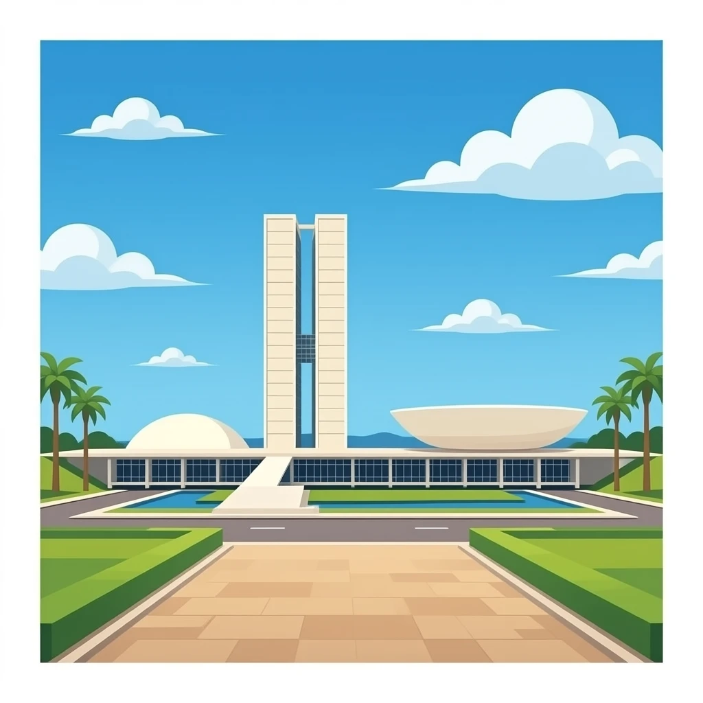 brazilian congress building  vector 3d no backgroud no sky no ground emoji