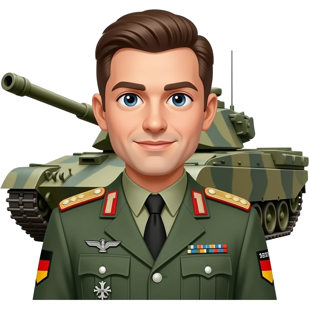 year 2000 german soldier in front of tank emoji