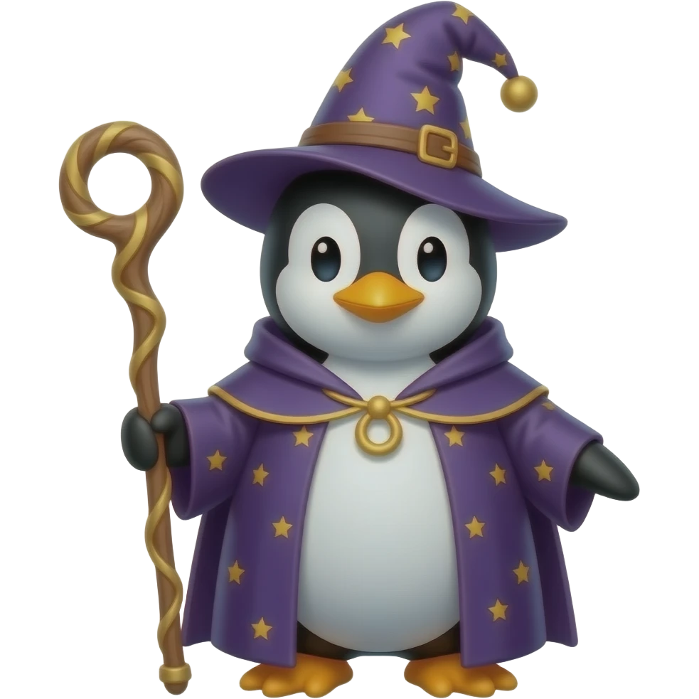 Penguin Wizard emoji