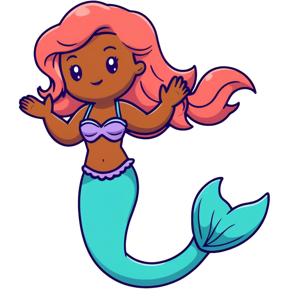 full body black mermaid with dark skin and fish tail emoji