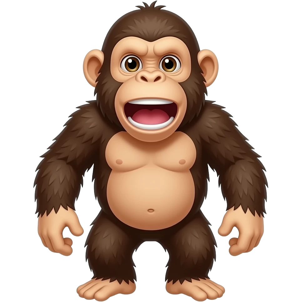 Cartoon chimpanzee gibbering emoji