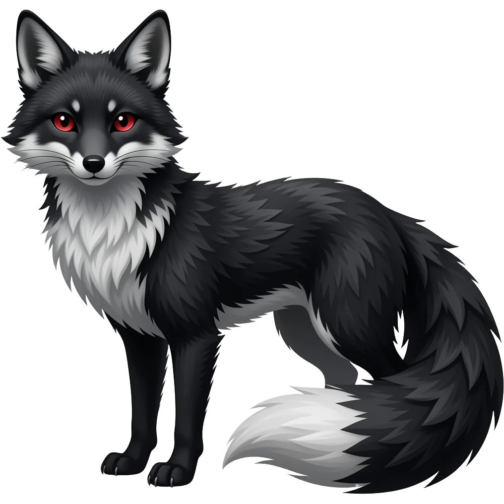 Pitch Black gothic edgy fox emoji