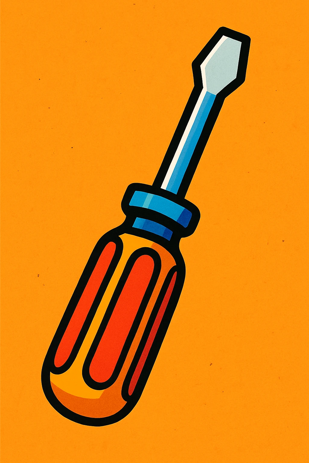 screwdriver, vibrant cartoon style emoji