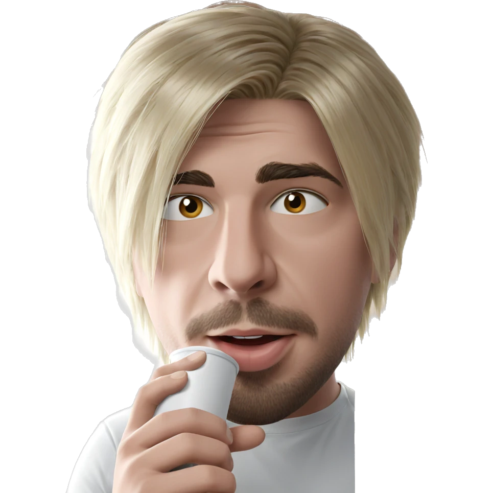 blonde boy holding cup emoji