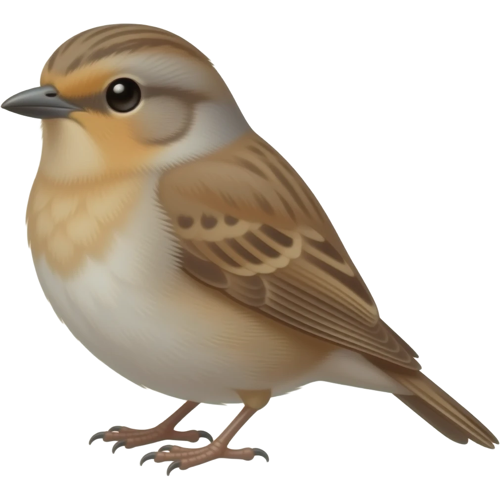 un pajararo pequeño de color solo marron y difuminado el color emoji