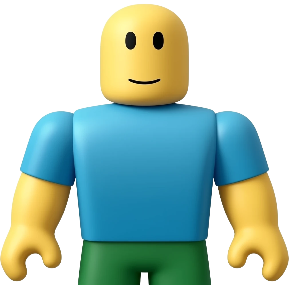 Noob ROBLOX (Cabeça e braços amarelos, torso azul, calças verdes) emoji