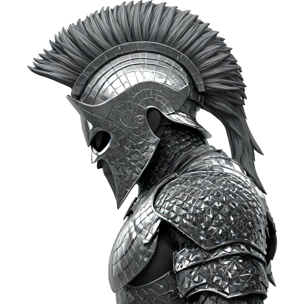 monochrome armored figure profile emoji