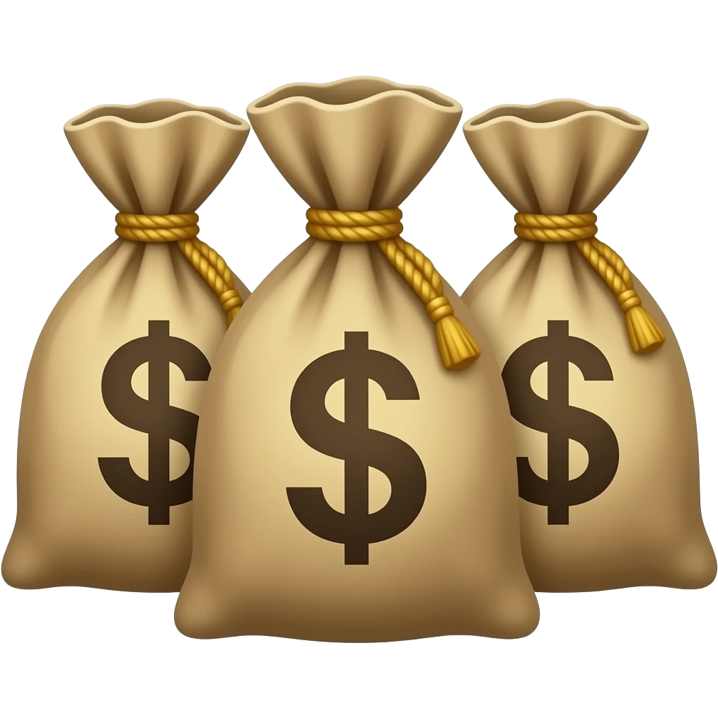 3 Money bags in a medeival style emoji
