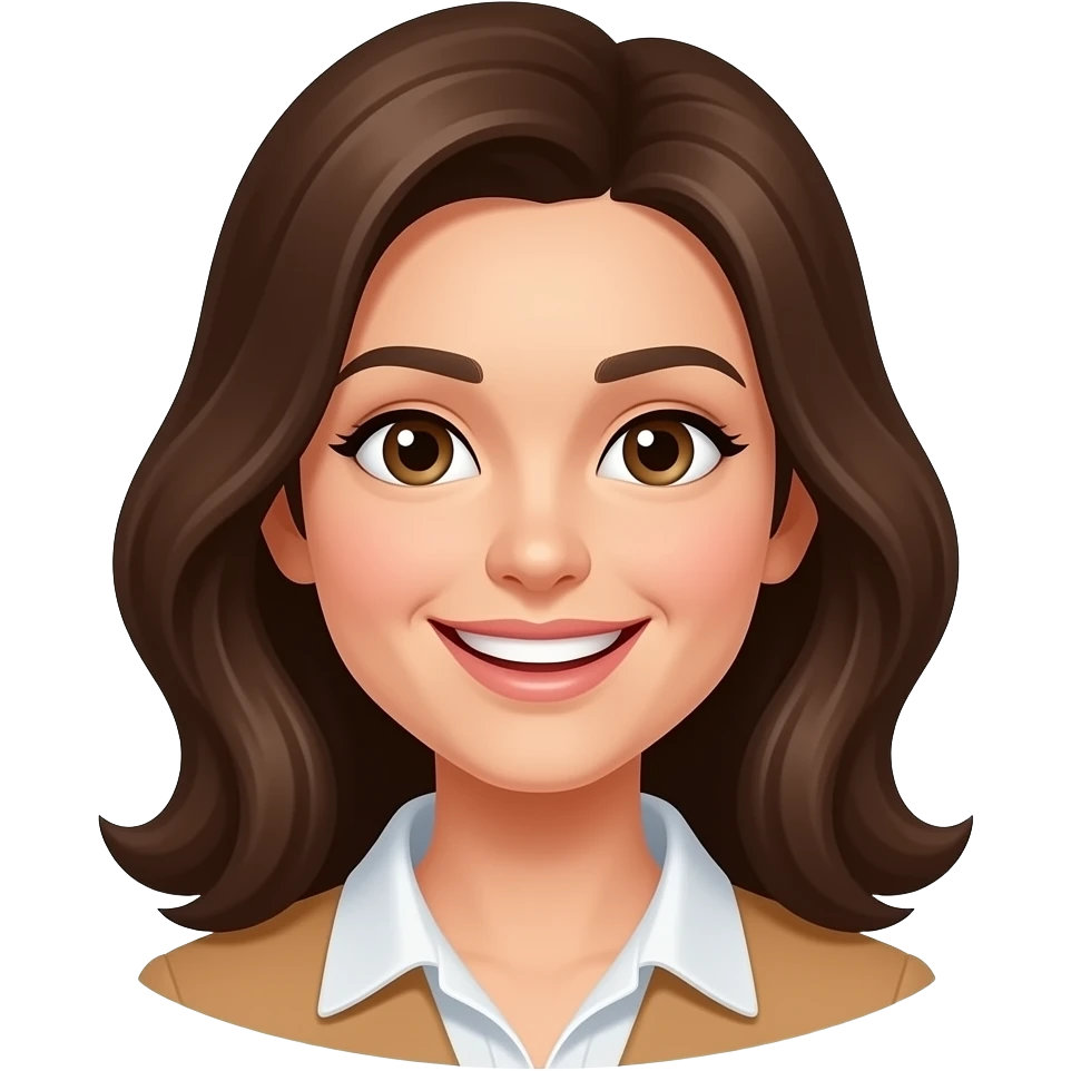 realiza un emoji de una persona mujer y alegre que no sea vea tan seria profesional de fotografo emoji