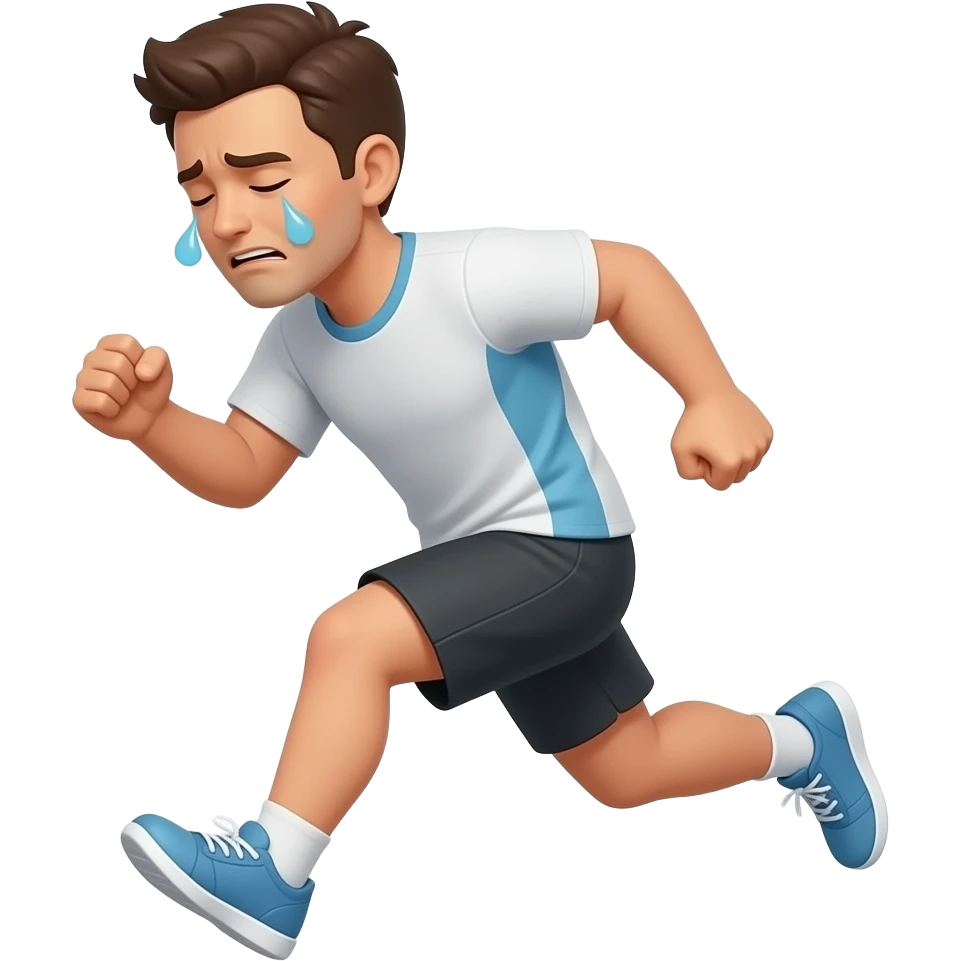 make this person exhausted while running emoji