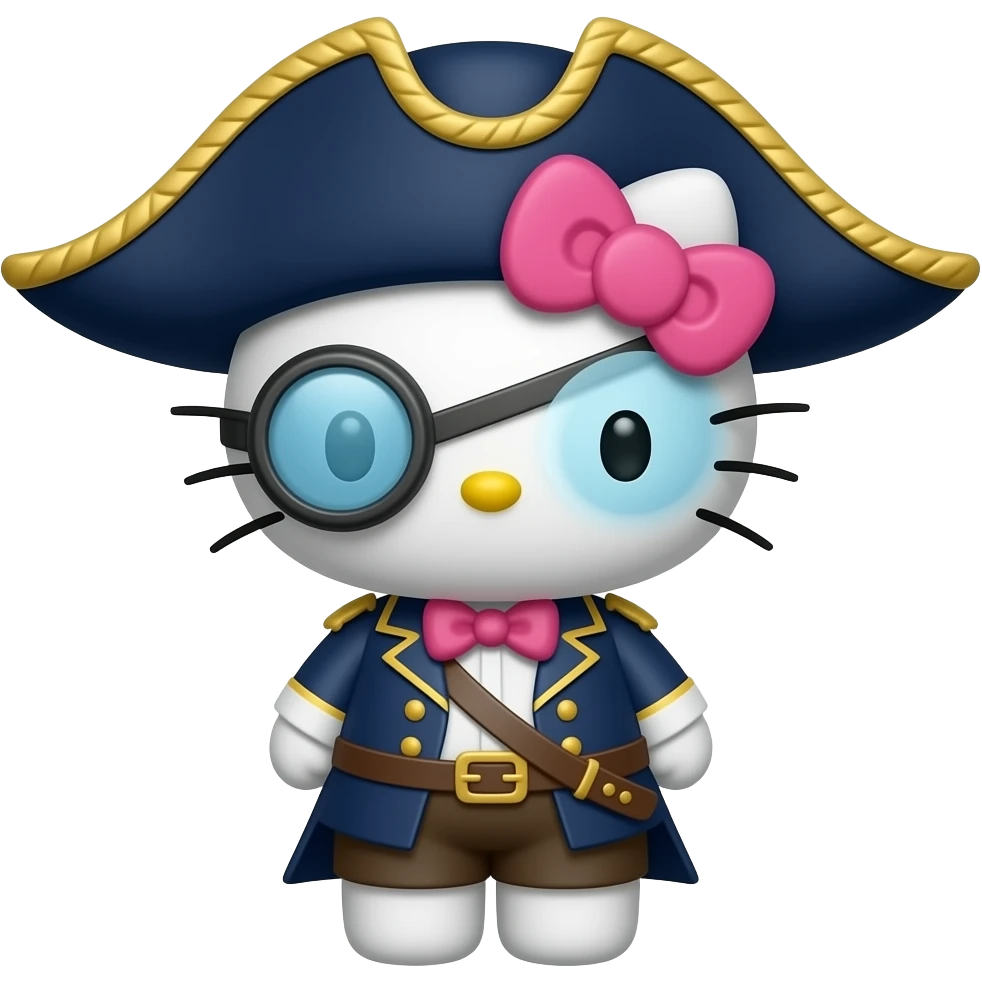 hello kitty disfrazado de capitan nemo emoji