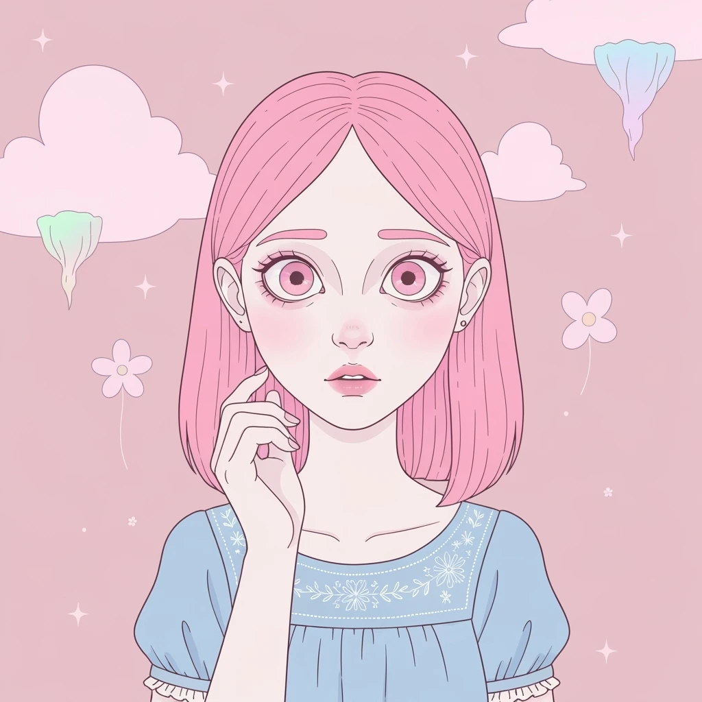 pastel horror profile picture, cute, expressive, minimal, variation 4 emoji