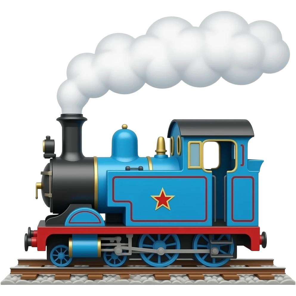 Little blue steam engine book emoji