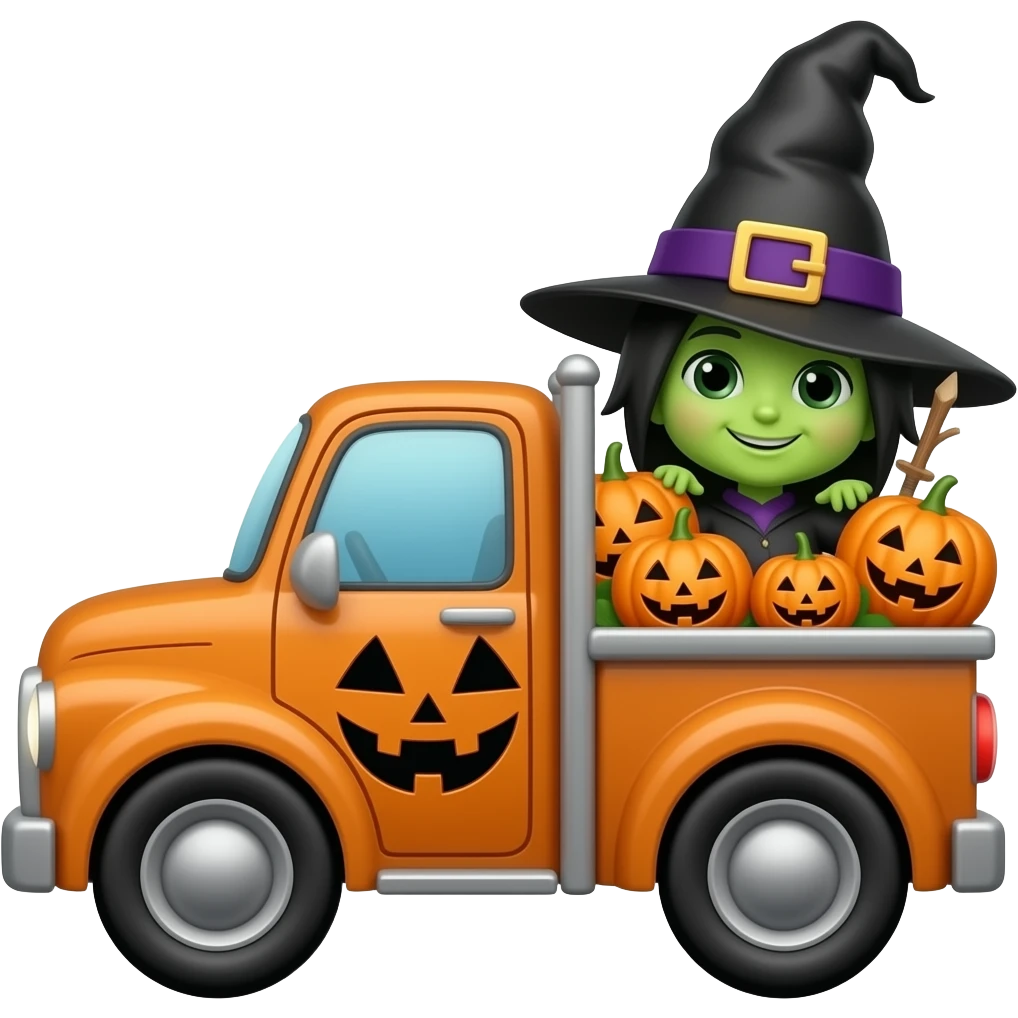 Halloween wich truck emoji