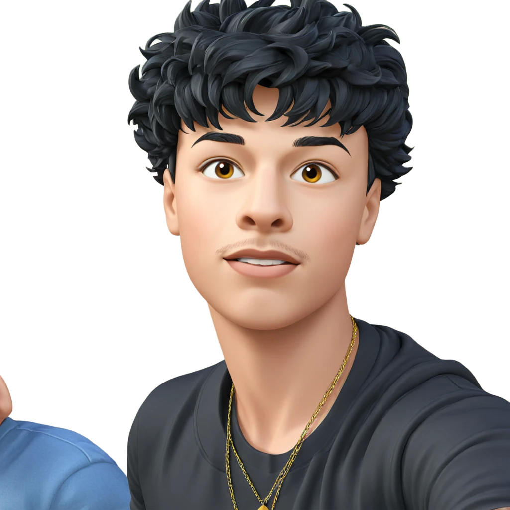boy with black hair outdoors emoji