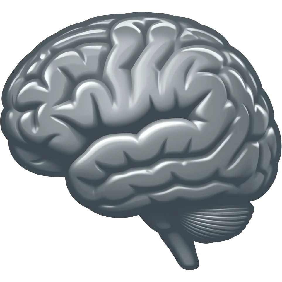 show the brain of a human as a gaming icon with no background and make it simple and easy to see as a silhouette emoji