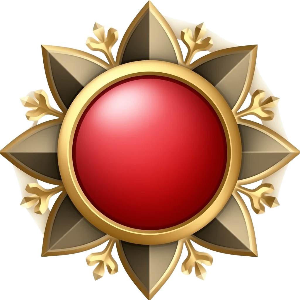 red and black ornate medal emoji
