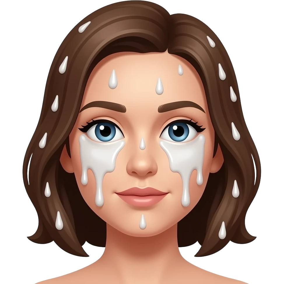 Ejaculate Cum covered woman’s face emoji