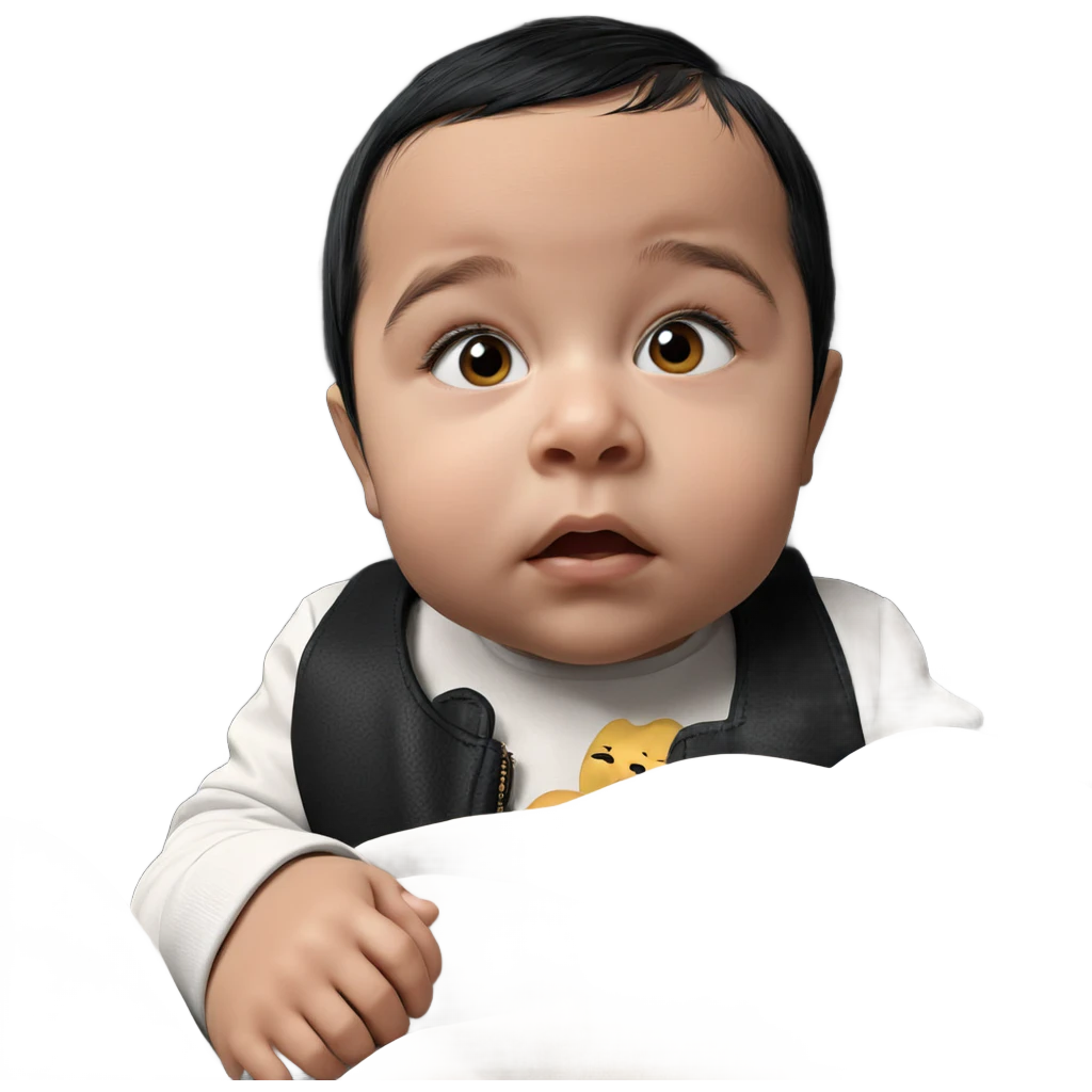 realistic baby with black hair emoji