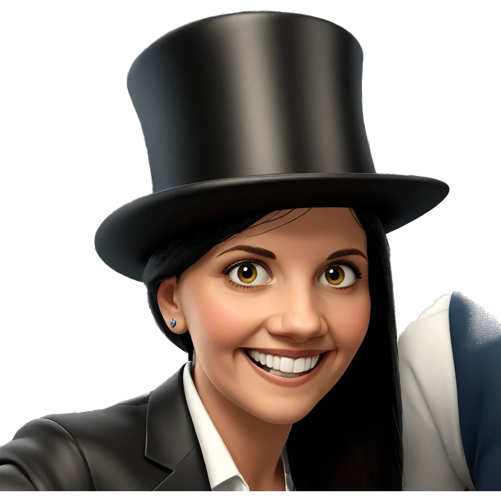 smiling solo with top hat emoji