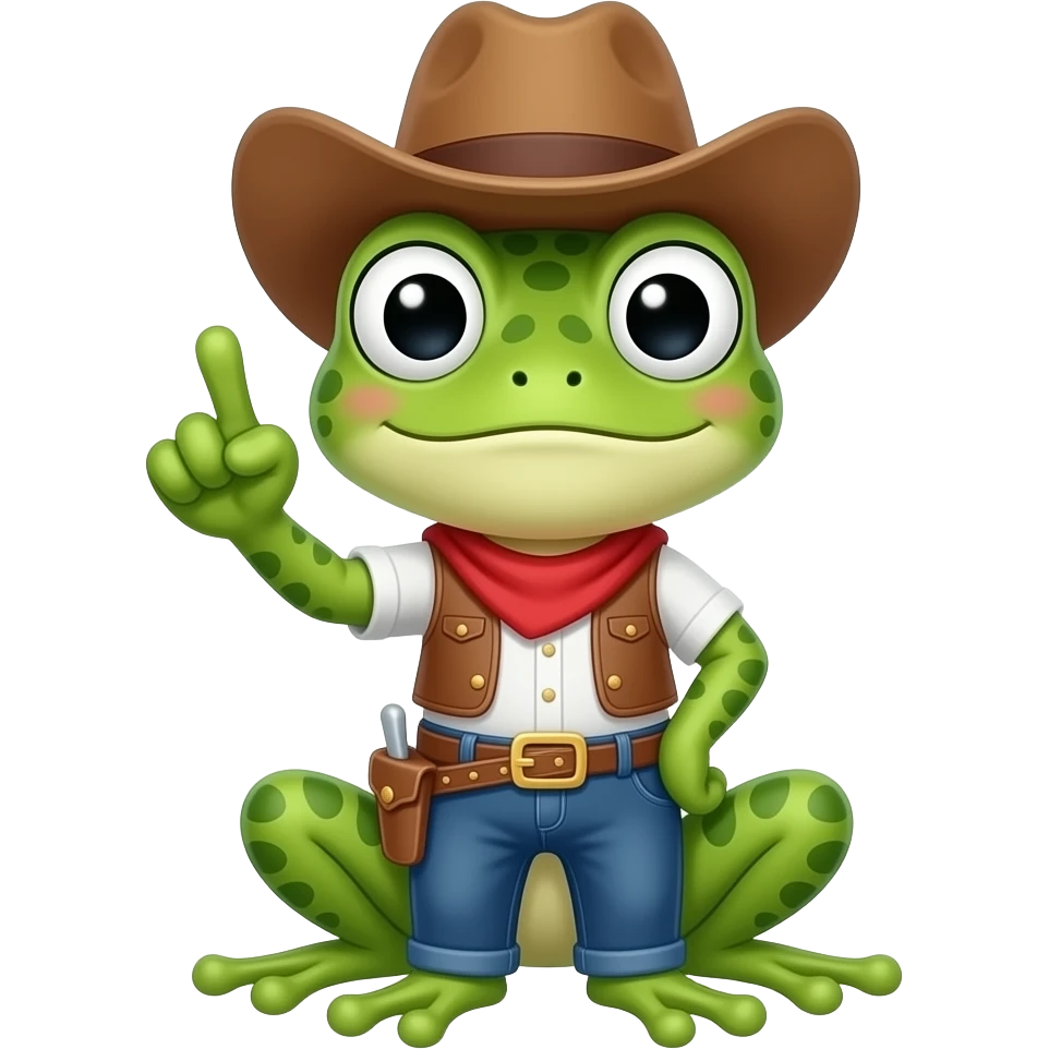 cute cowboy frog flipping someone off emoji