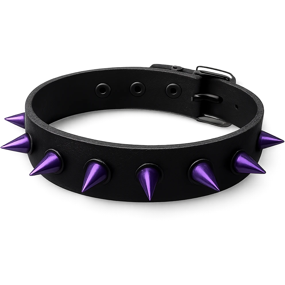emo style black and purple spiked choker emoji