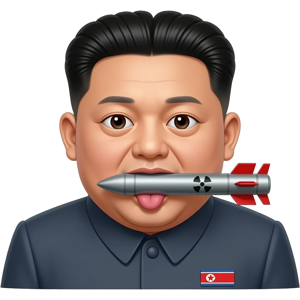 kim jong un entrain de sucer un missile nucleaire avec la langue emoji