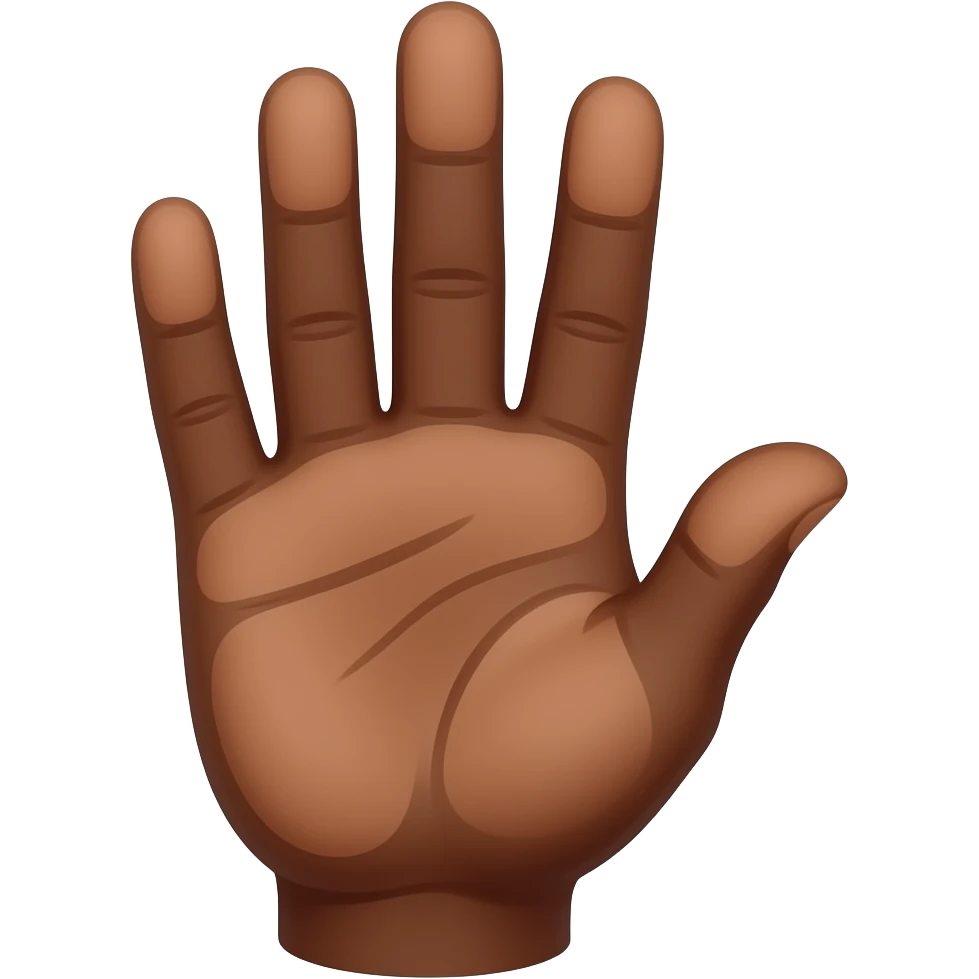 3 fingers black skin emoji