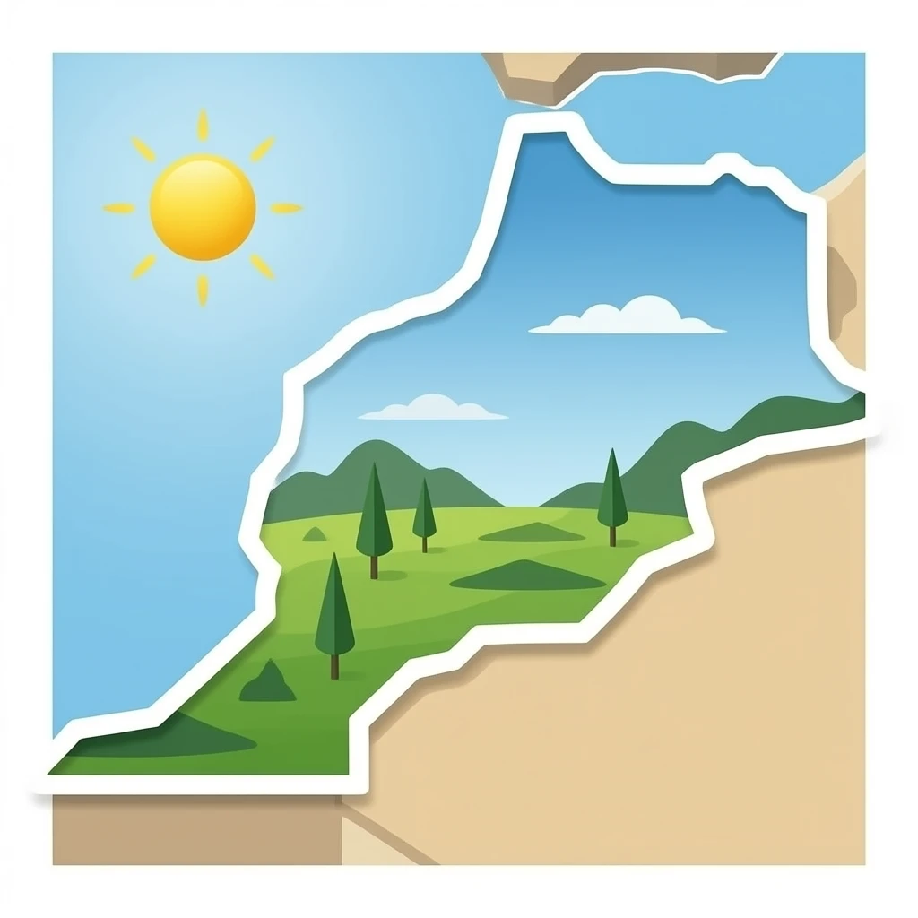 Carte du Maroc avec Sahara occidental emoji