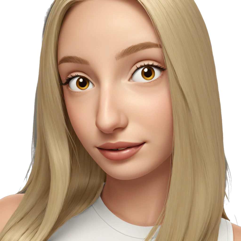 blonde girl smiling portrait emoji
