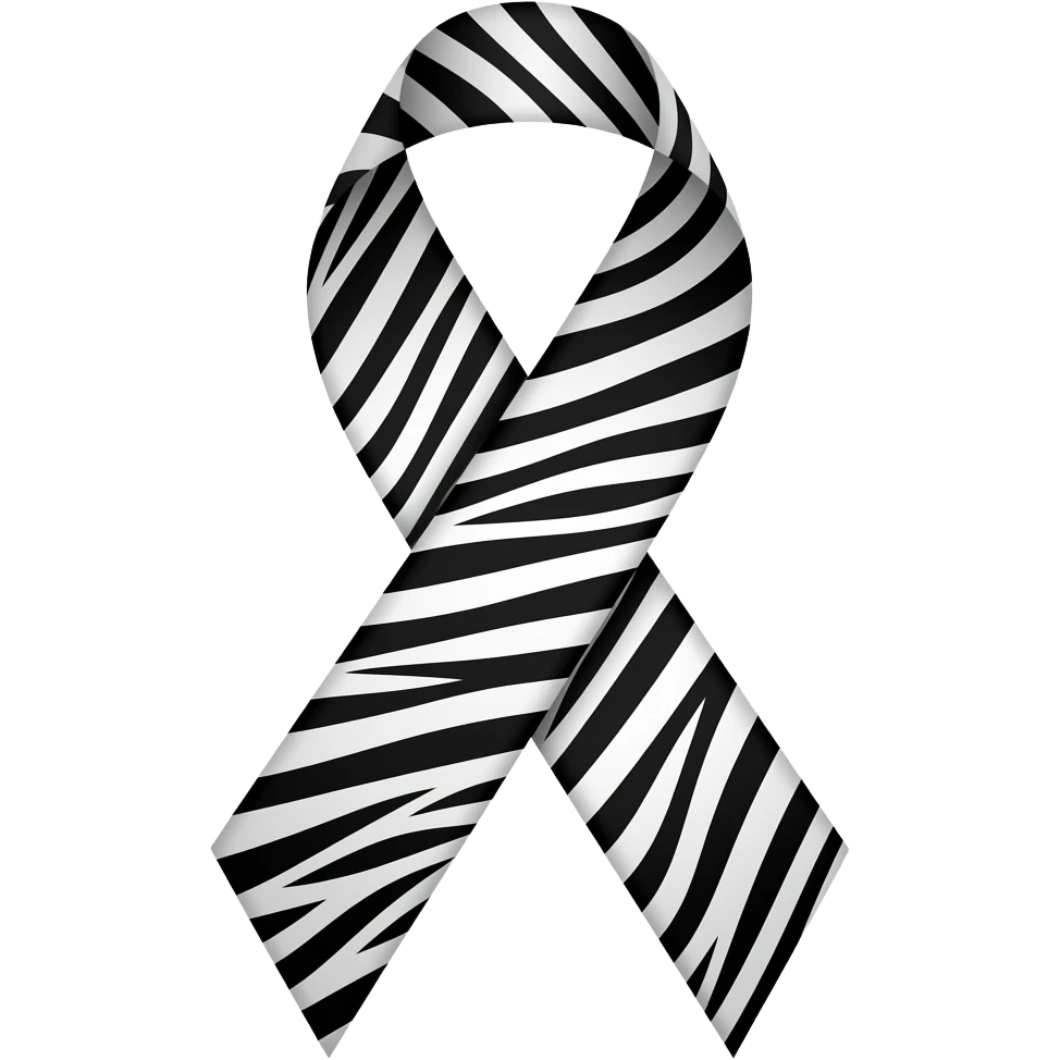 zebra print awareness ribbon emoji