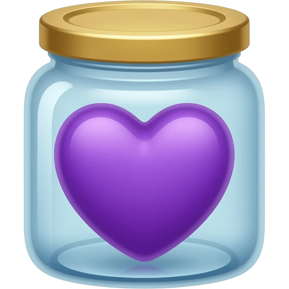 Purple heart on a jar  emoji