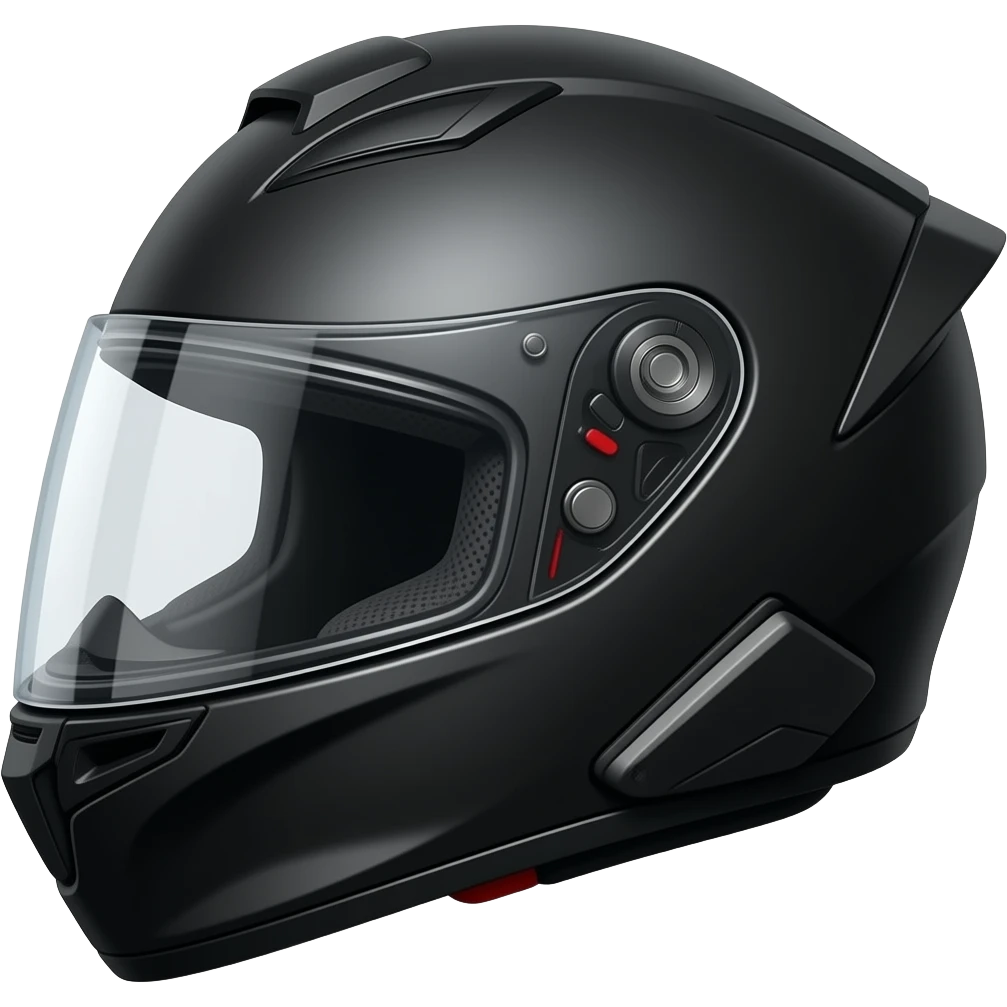 Emoji de capacete de motociclista preto com detalhes vermelhos emoji