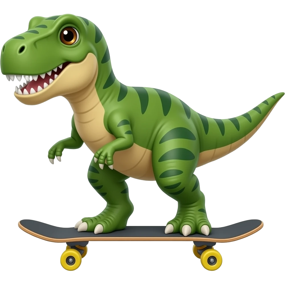 Dinosaur on a skateboard emoji