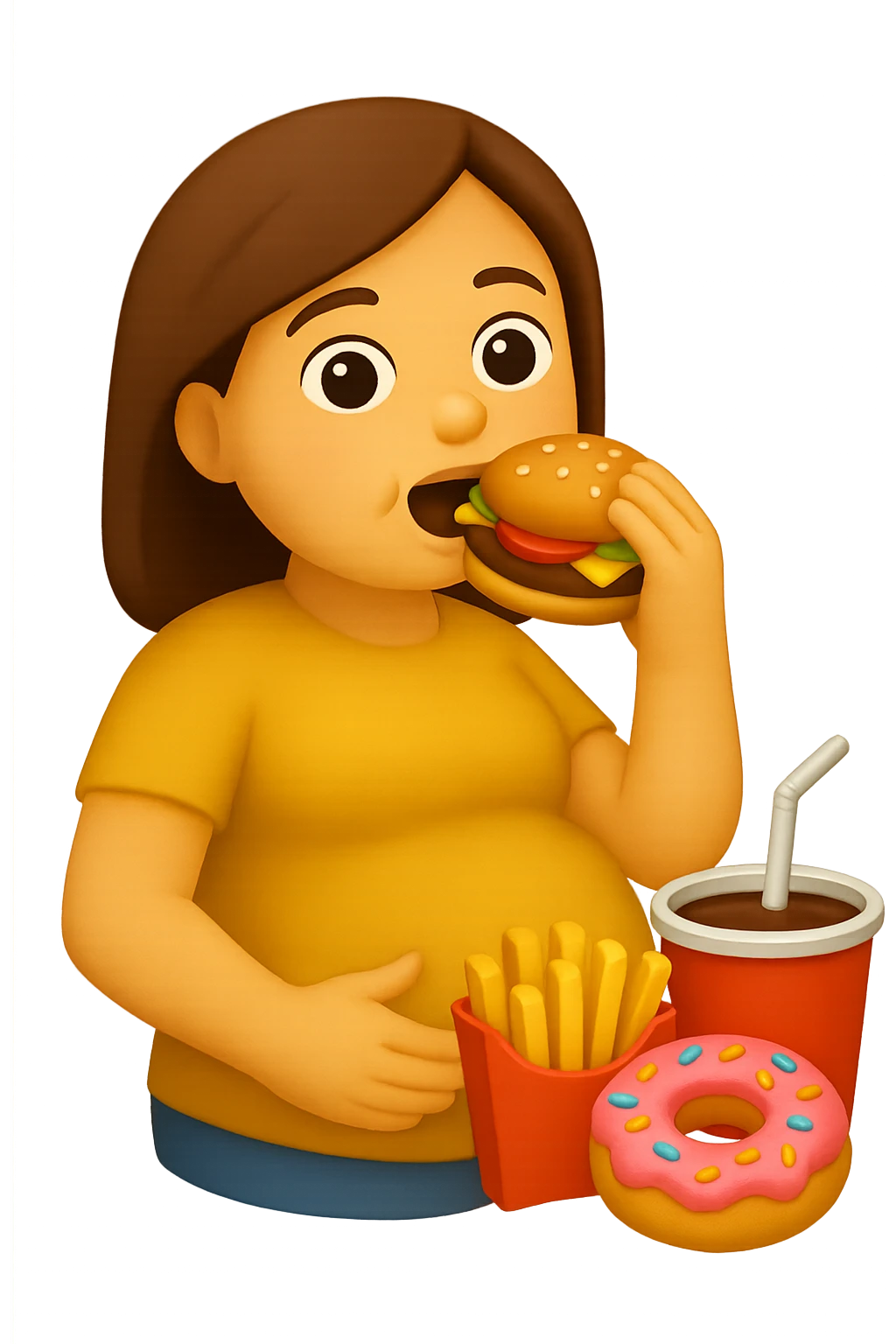 emoji stile iphone di donna in gravidanza che mangia male emoji
