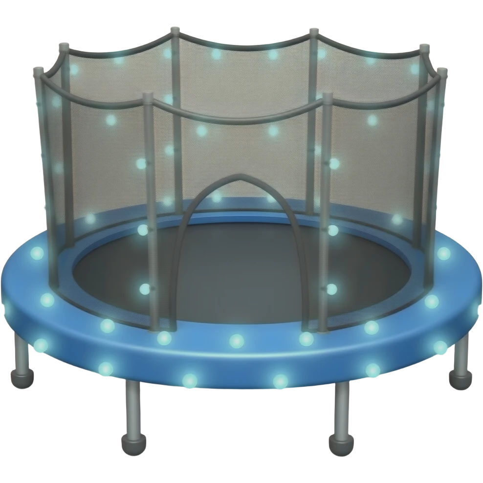 Trampoline with led lights around emoji