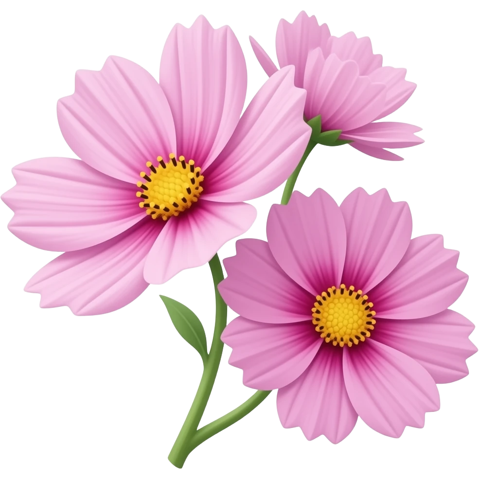 2 cosmos flower with hd emoji