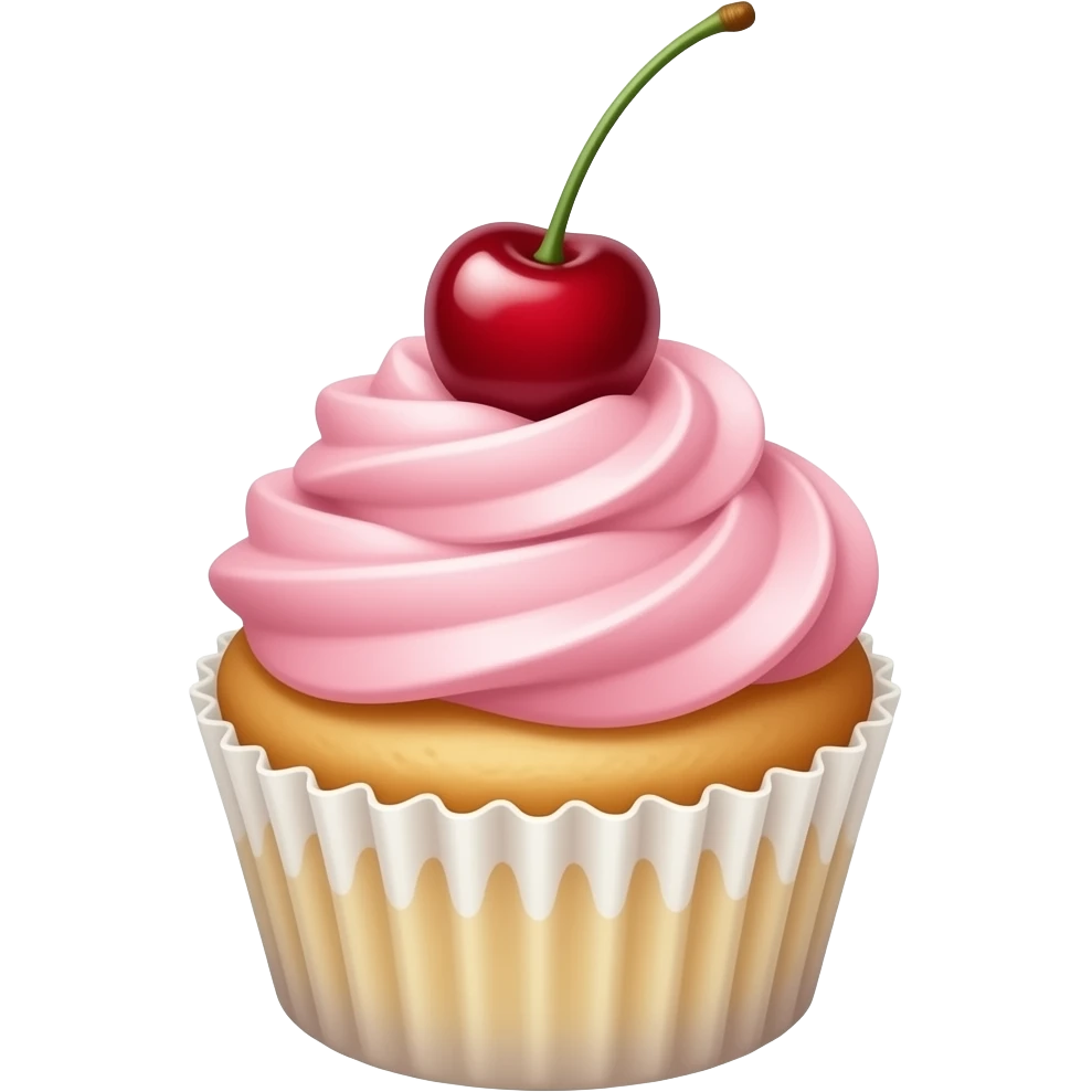 Cupcake with pink icing emoji