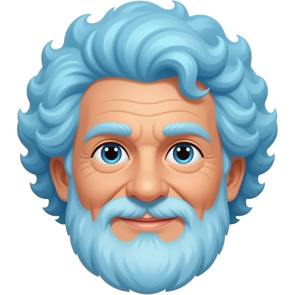 elder man with curly vibrant blue hairs emoji