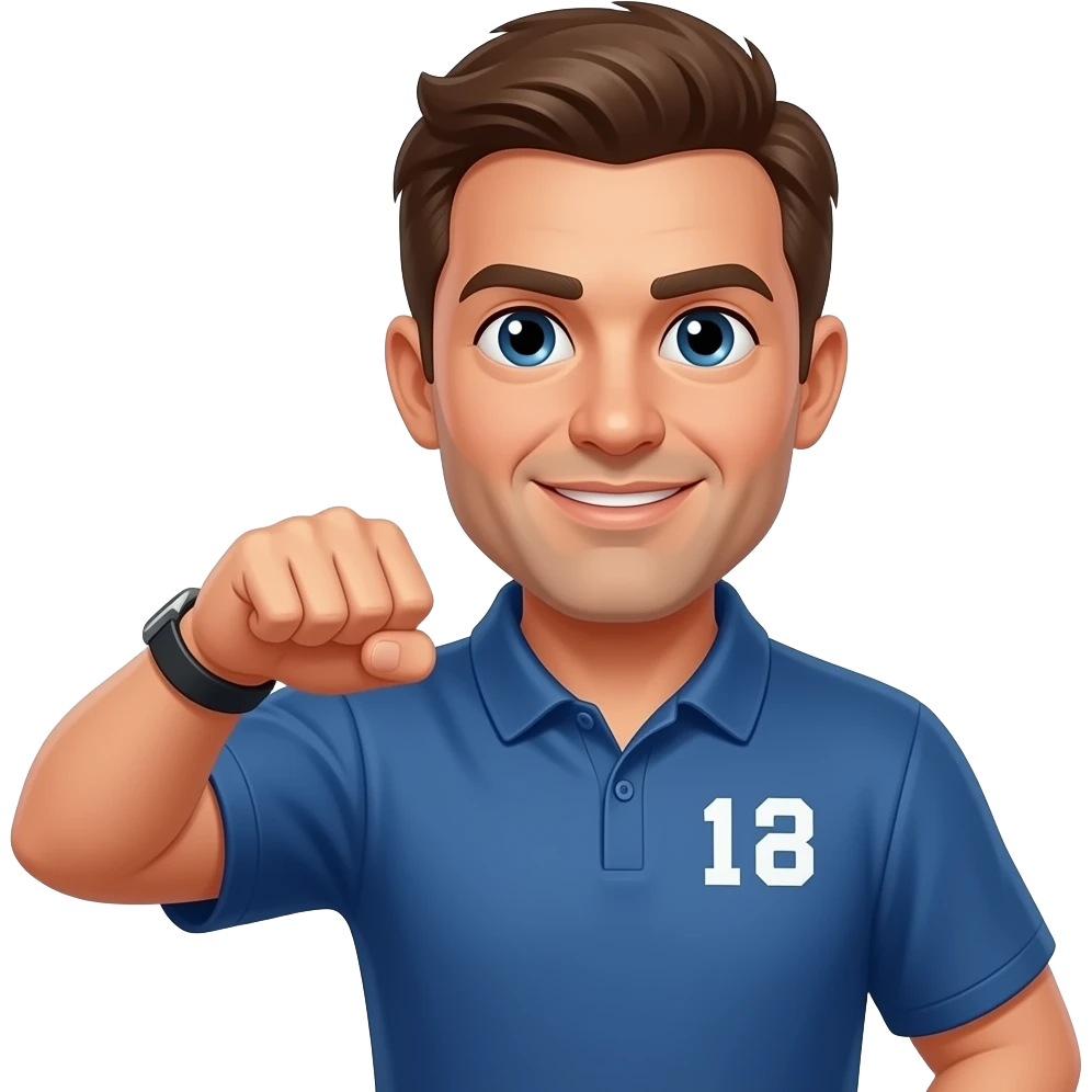 football coach motioning a cut arm emoji