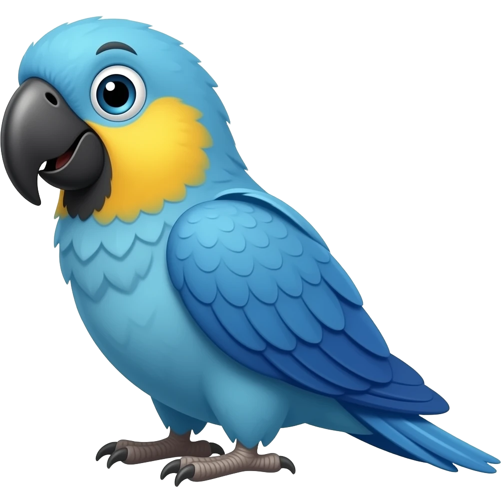 Faire une perruche bleue qui dit pepikkk emoji