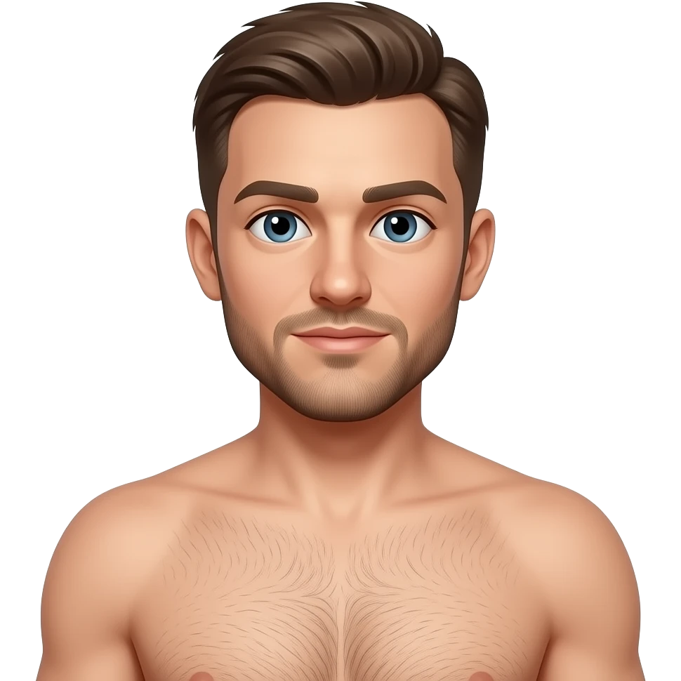 naked Caucasian man with penis emoji