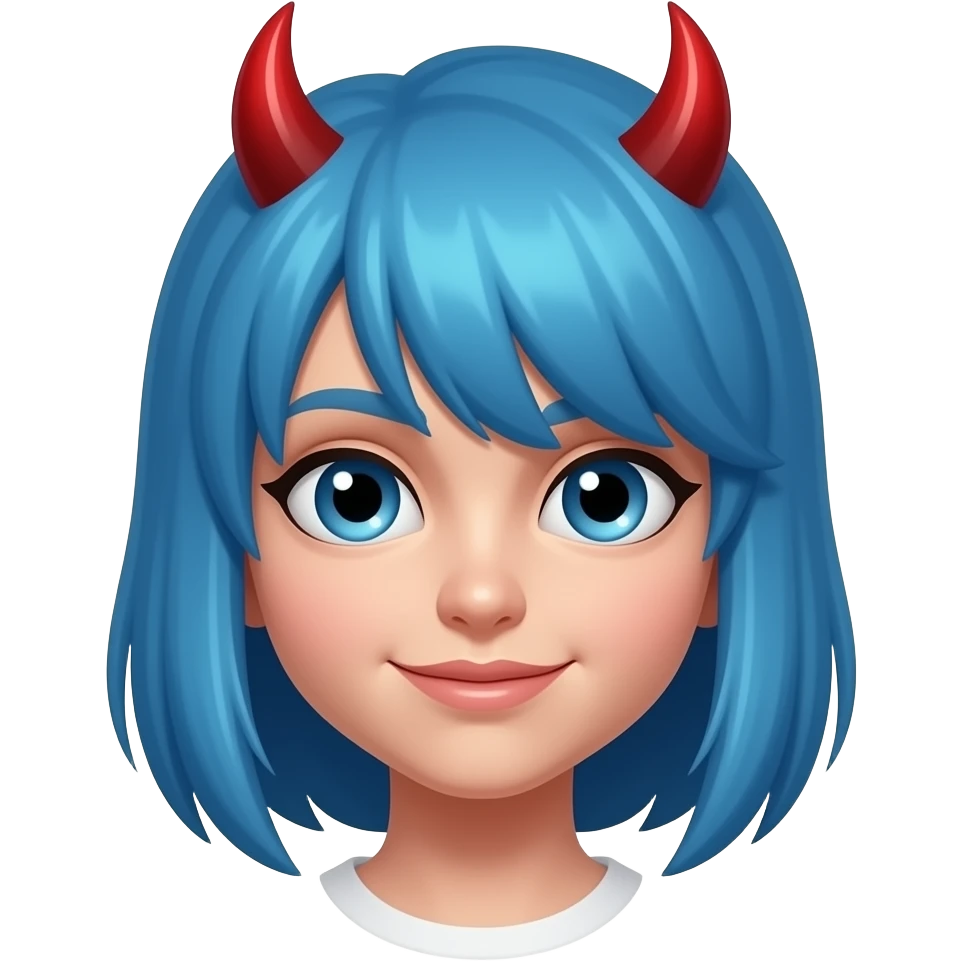 blue hair devil emoji