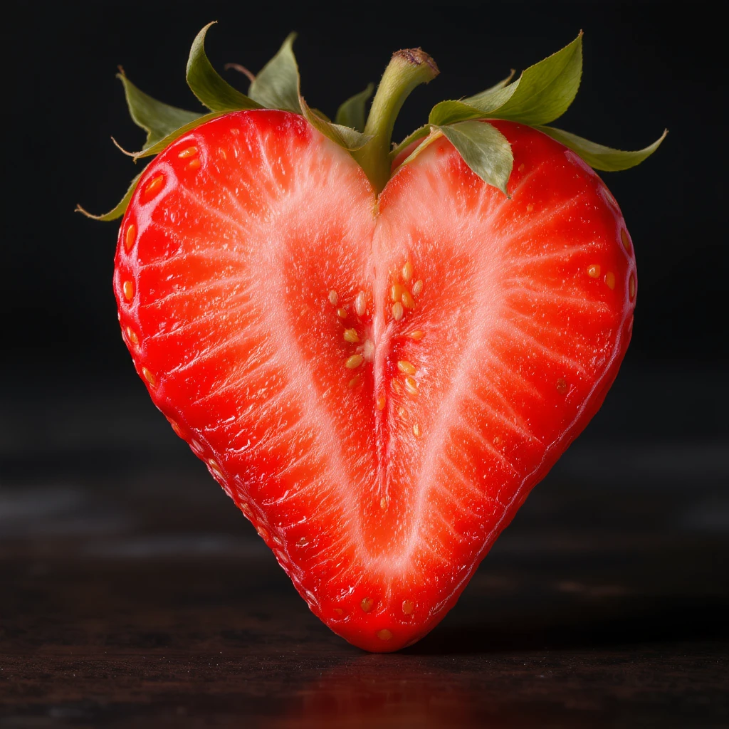 heart-shaped fruit, professional photography style emoji