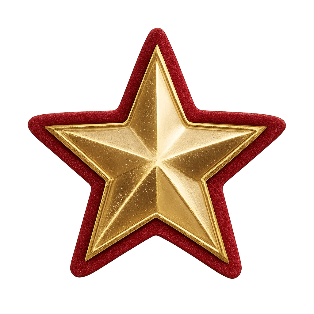 small star with a velvet border, glamorous and stylish, no background emoji
