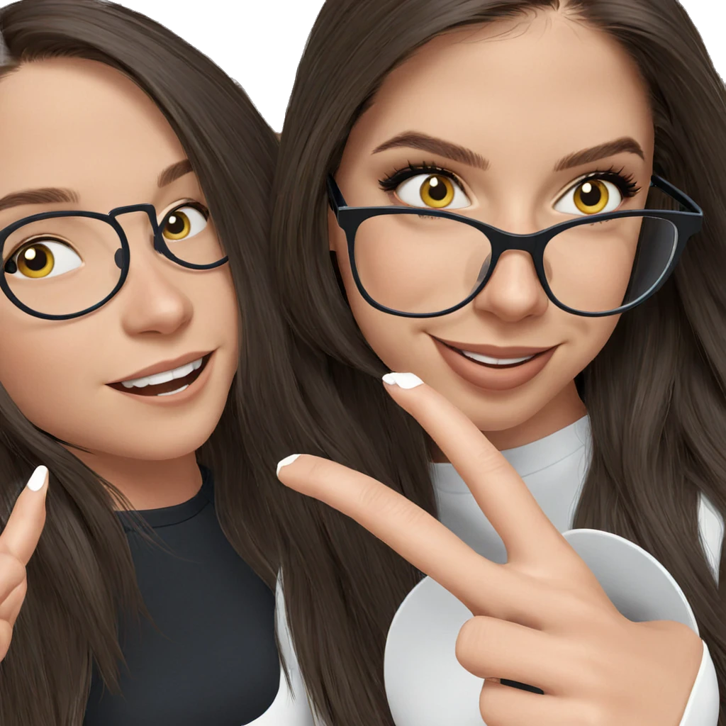 smiling girls with long hair emoji